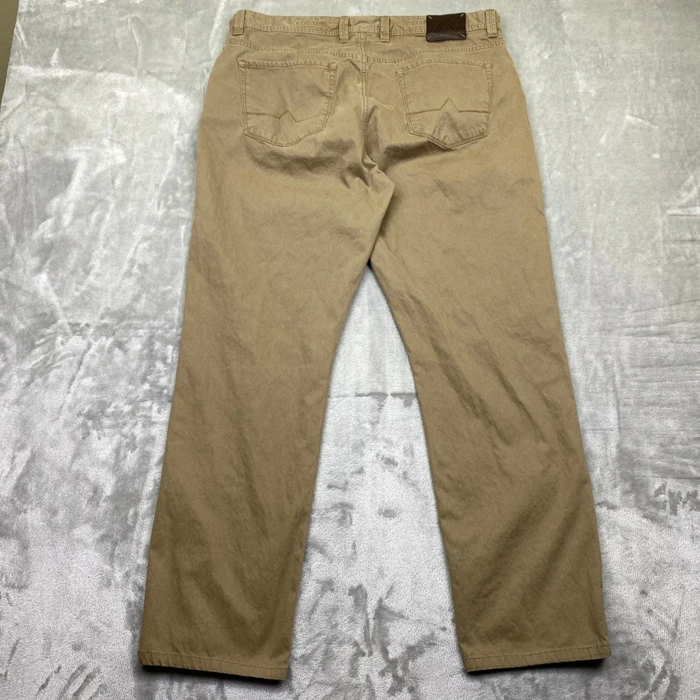 Alberto‎ Modern Fit Trousers Khaki Tan Chinos Men's Sz 38 Cotton Stretch Preppy